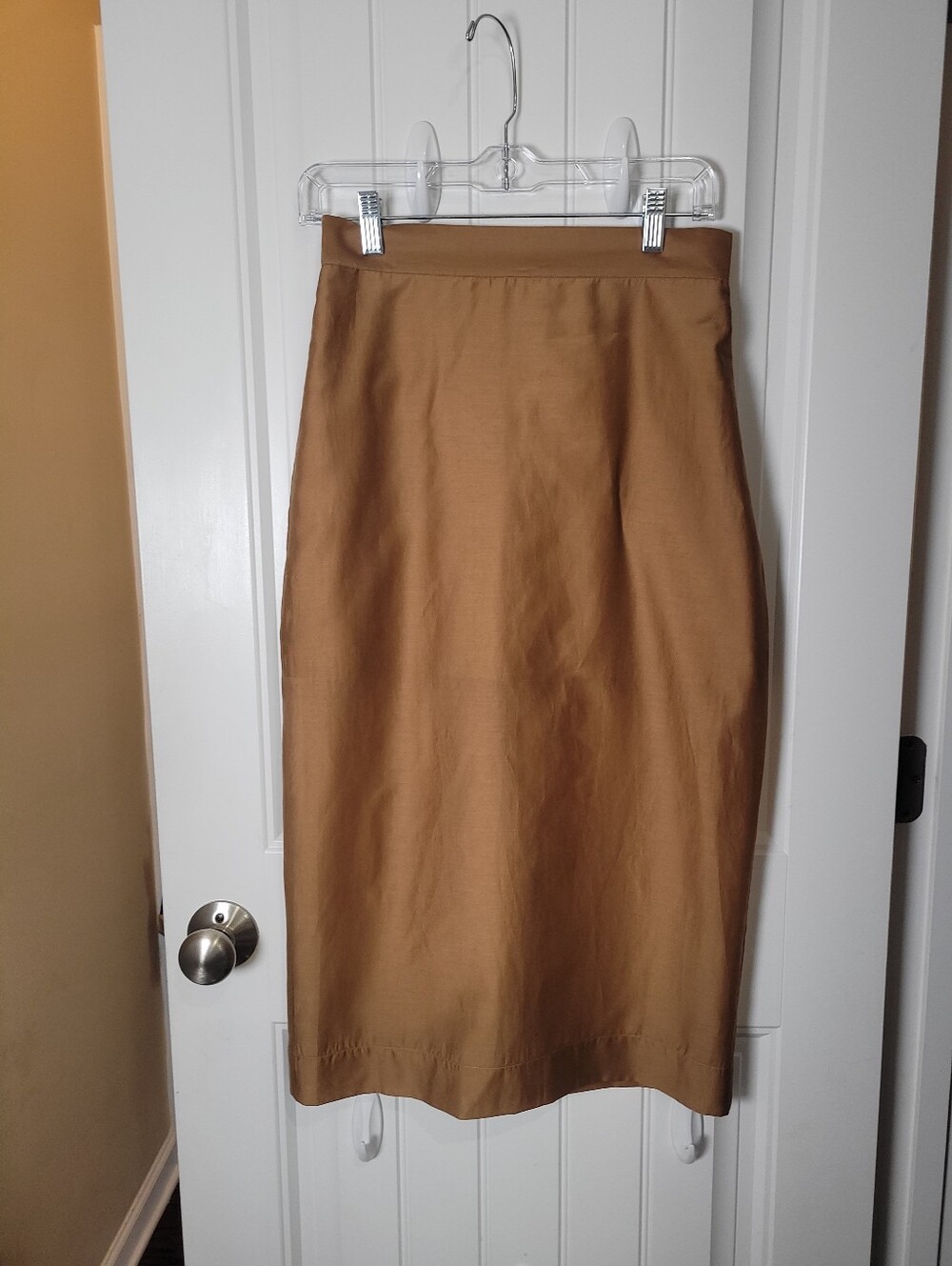 Classic High-Waist Midi Pencil Skirt in Camel by H&M. NWT